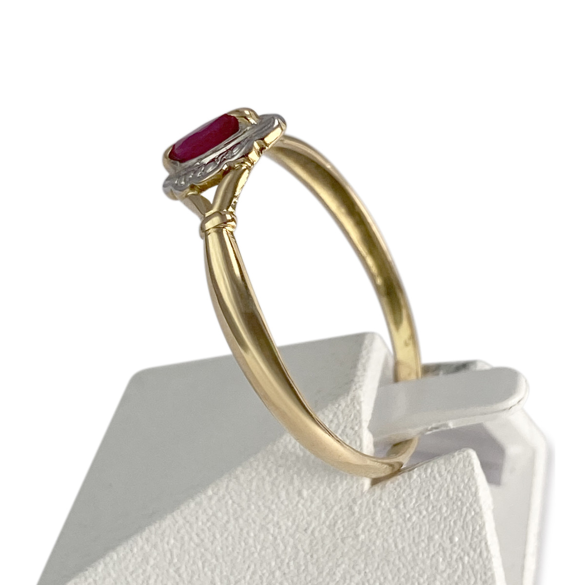 Bague d'occasion  or 2tons 750 rubis - vue 2