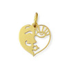 Pendentif d'occasion or 750 jaune coeur  visage - vue V2