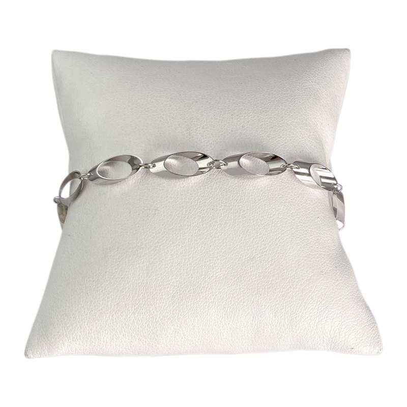Bracelet d'occasion or 375 blanc maille fantaisie - vue 1