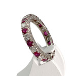 Bague d'occasion or 750 blanc rubis diamant - vue 2