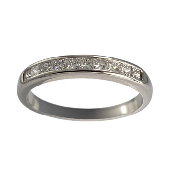 Tweedehands gouden 750 witte diamanten ring