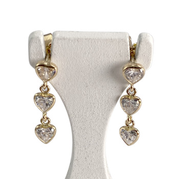 Boucles d'oreilles d'occasion or 750 jaunezirconias