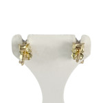 Boucles d'oreilles d'occasion or 750 jaune diamant saphir - vue 3