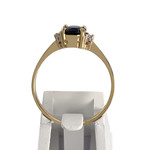 Bague d'occasion or 750 2 tons diamant saphir - vue 3