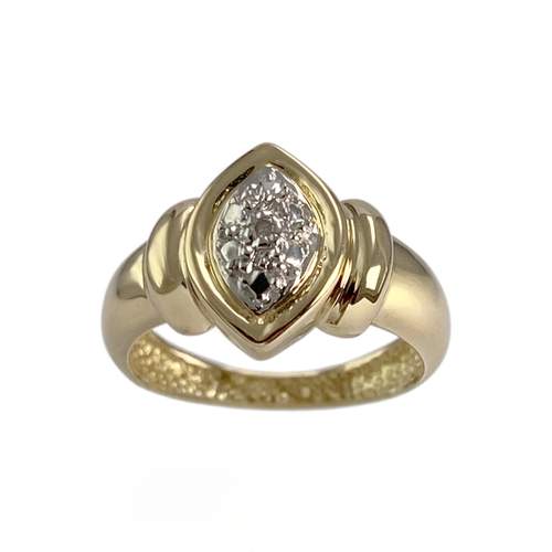 Second hand ring gold 750 2 tone diamond