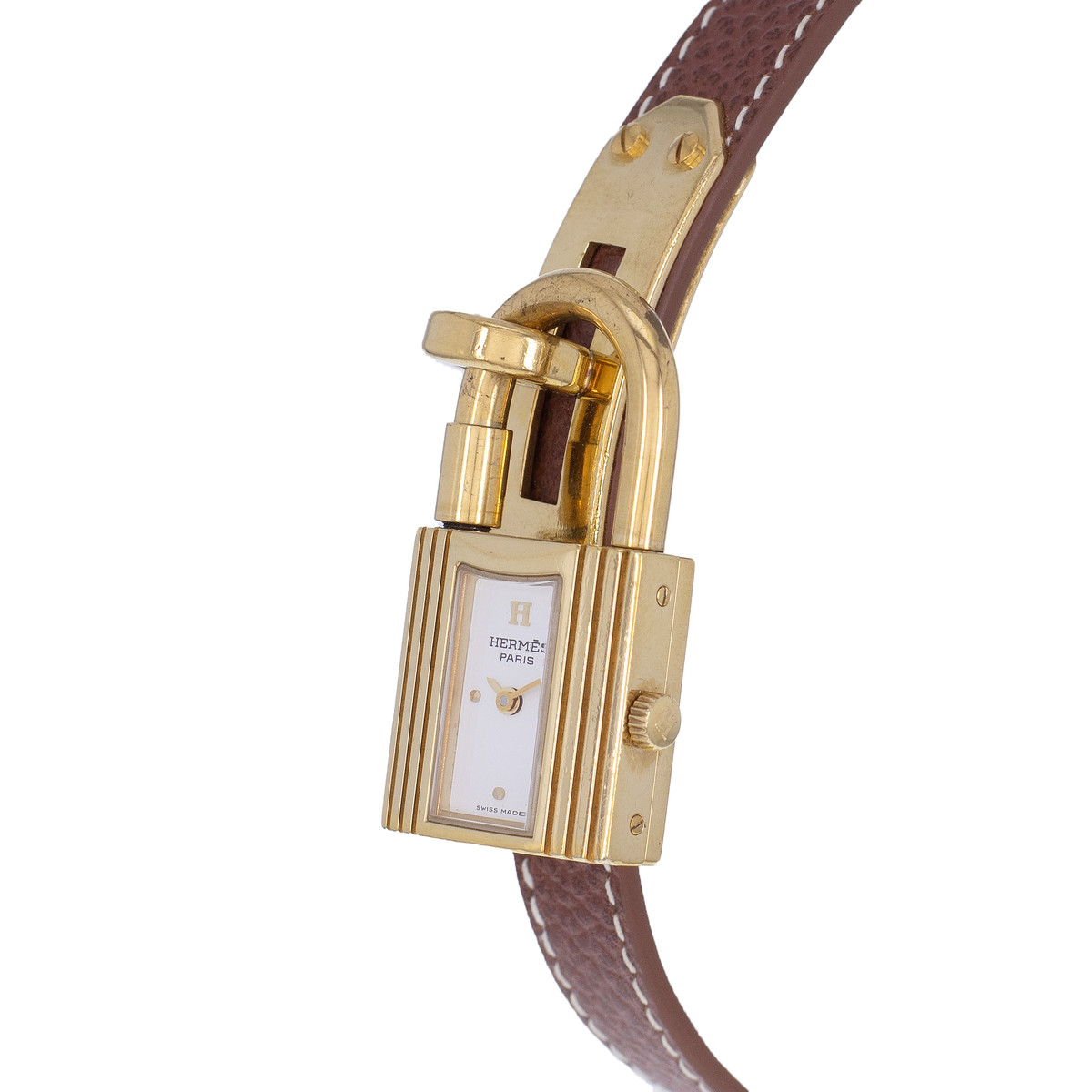 Montre d'occasion HERMES Kelly femme quartz bracelet cuir cresus - vue D2