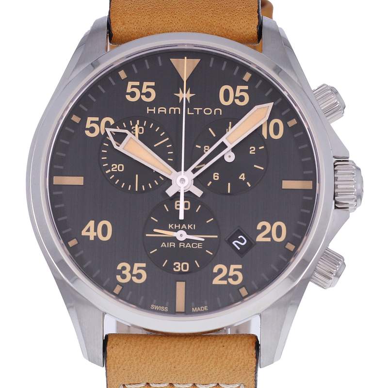 Montre d'occasion HAMILTON Khaki Aviation homme quartz bracelet cuir d'origine - vue D1