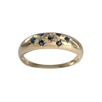 Tweedehands goud 750 gele saffier ring