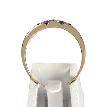 Tweedehands goud 750 gele saffier ring