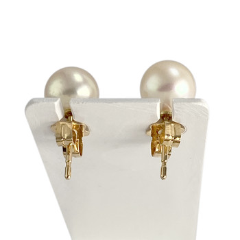Boucles d'oreilles d'occasion or 750 jaune perle de culture