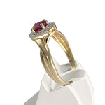 Bague d'occasion or 750 2 tons diamant rubis - vue 2