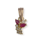 Pendentif d'occasion or 750 jaunezirconias rubis - vue 1