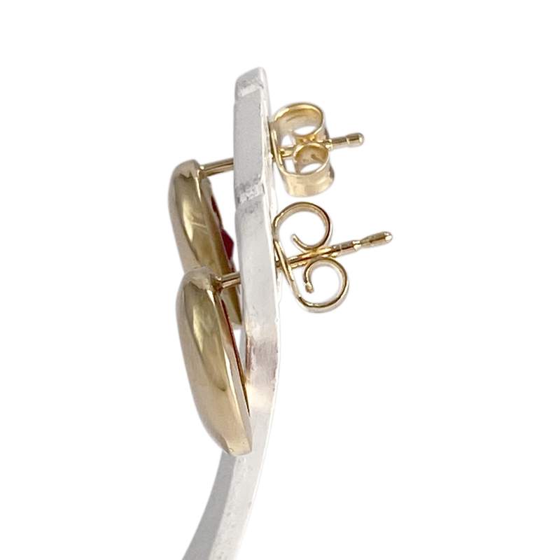 Boucles d'oreilles d'occasion or 750 jaune rubis - vue 2