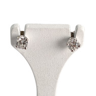 Tweedehands gouden 750 witte diamanten oorbellen