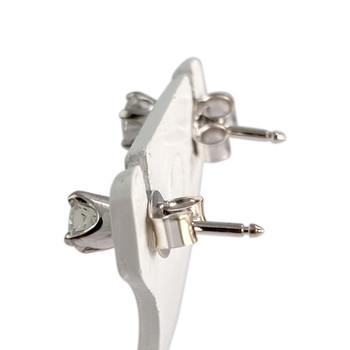 Tweedehands gouden 750 witte diamanten oorbellen