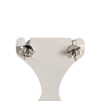 Tweedehands gouden 750 witte diamanten oorbellen