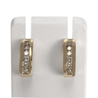 Boucles d'oreilles d'occasion or 750 jaune diamant