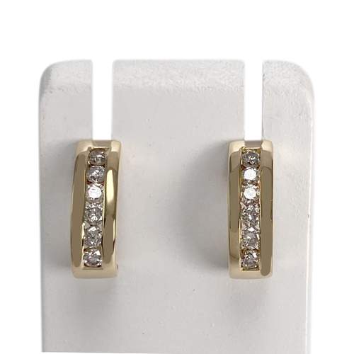 Boucles d'oreilles d'occasion or 750 jaune diamant