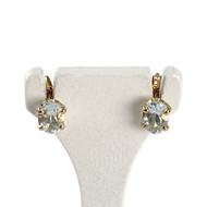 Boucles d'oreilles d'occasion or 750 jaune topaze bleue