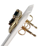 Boucles d'oreilles d'occasion or 750 2 tons diamant saphir - vue 2