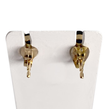 Boucles d'oreilles d'occasion or 750 2 tons diamant saphir
