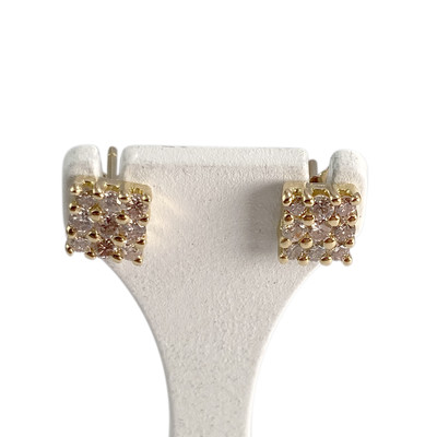 Second-hand earrings 750 gold yellow diamond