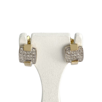 Boucles d'oreilles d'occasion or 2 tons 750 jaune diamant