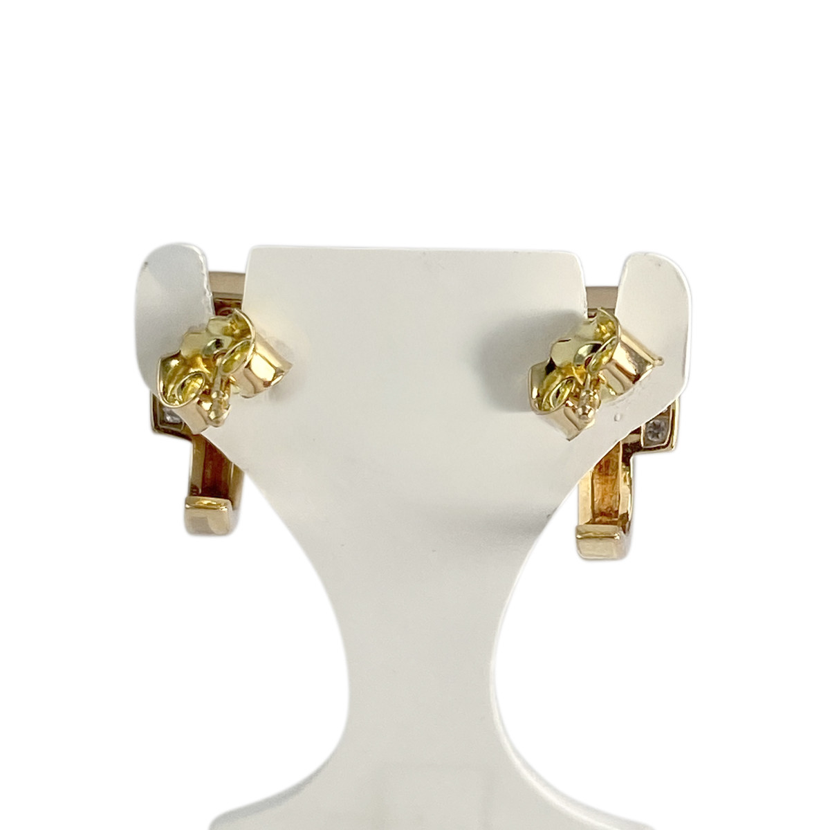 Boucles d'oreilles d'occasion or 2 tons 750 jaune diamant - vue 3