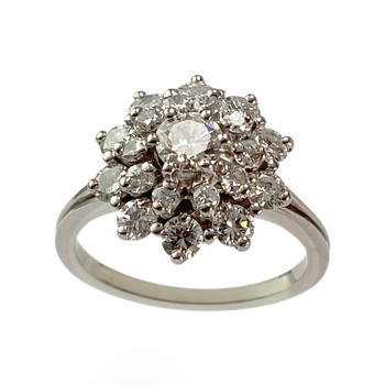 Bague d'occasion or 750 blanc diamant diamant