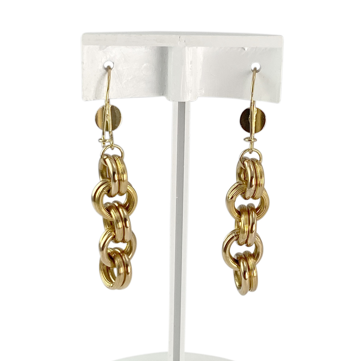 Second hand earrings 750 yellow gold - view 3