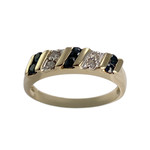 Bague d'occasion or 750 jaune saphir diamant - vue 1