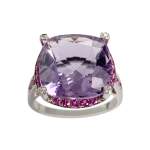 Bague OC mauboussin or 750 blanc diamant rubis amethyste - vue 1