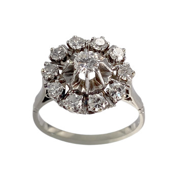 Tweedehands ring van 750 witgoud met diamant