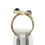 Bague d'occasion or 750 jaune diamant saphir perle de culture - vue 3