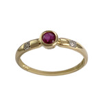 Bague d'occasion or 750 2 tons diamant rubis - vue 1