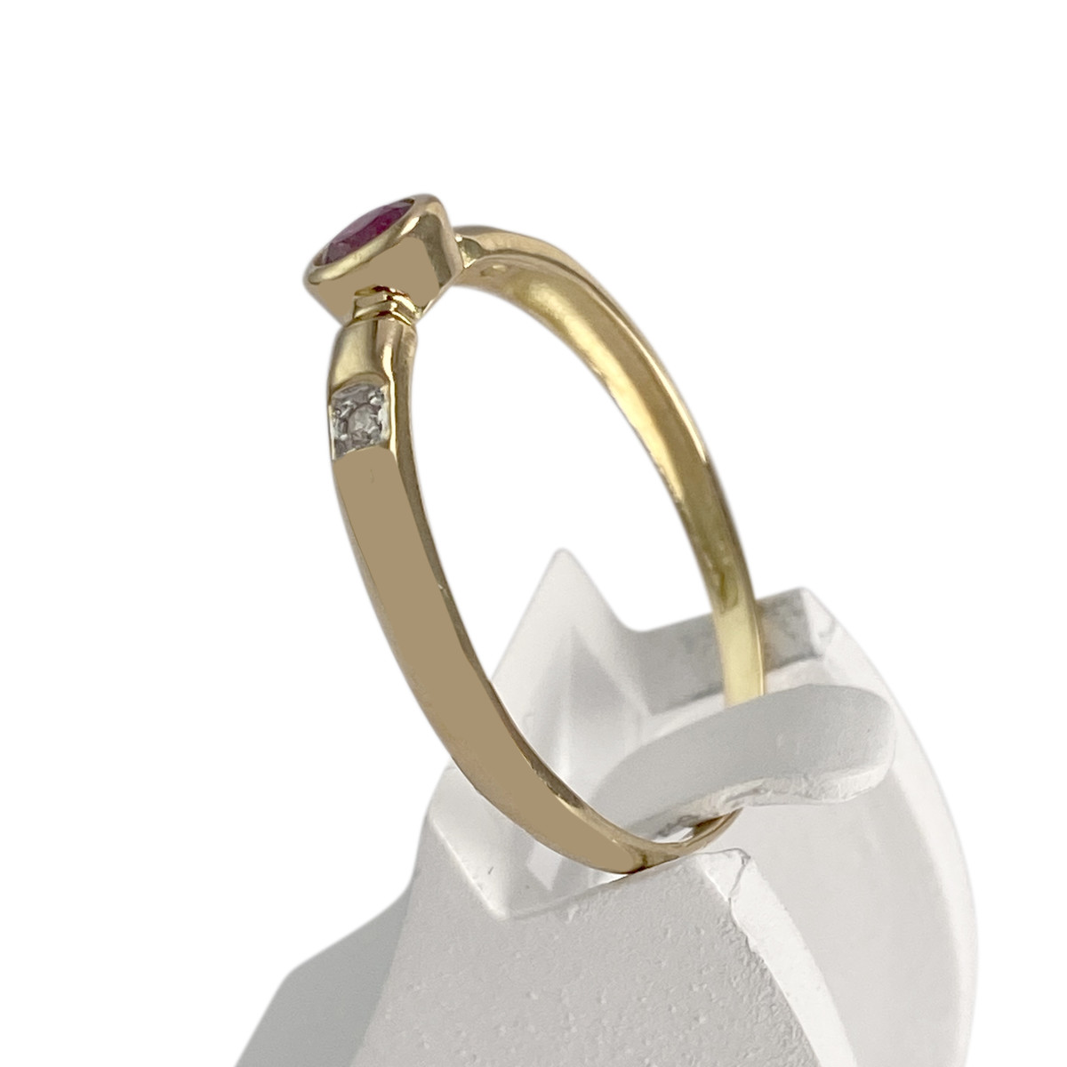 Bague d'occasion or 750 2 tons diamant rubis - vue 2