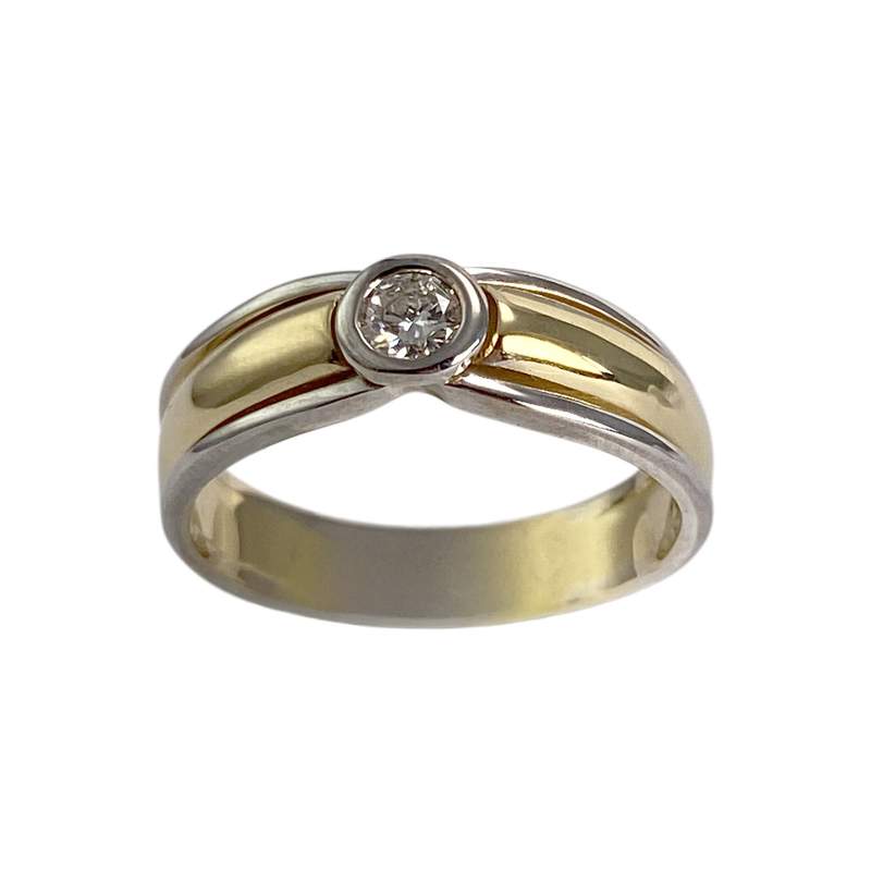 Solitaire d'occasion 2 ors 750  diamant - vue 1