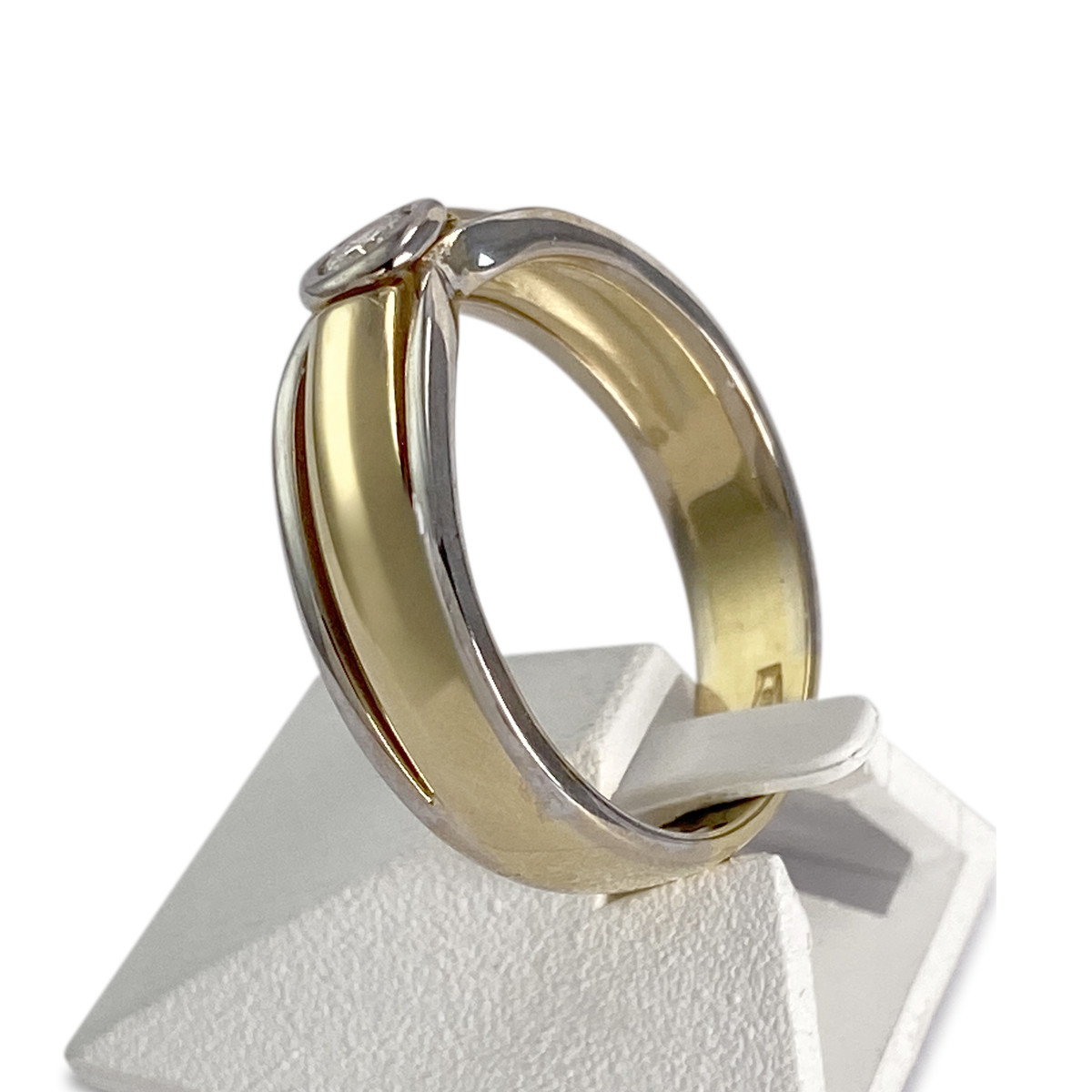 Solitaire d'occasion 2 ors 750  diamant - vue 2