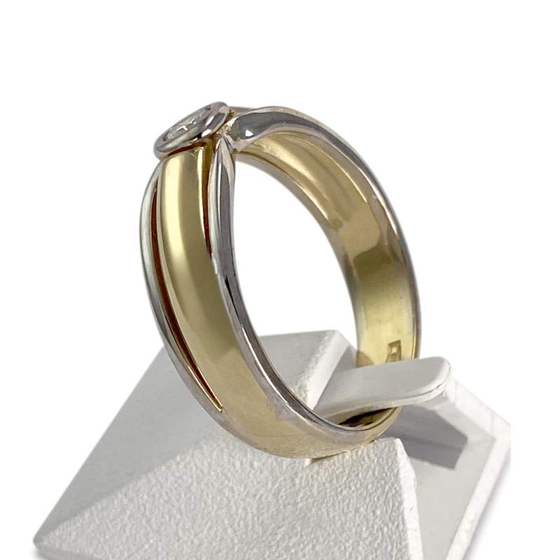 Solitaire d'occasion 2 ors 750  diamant - vue 2