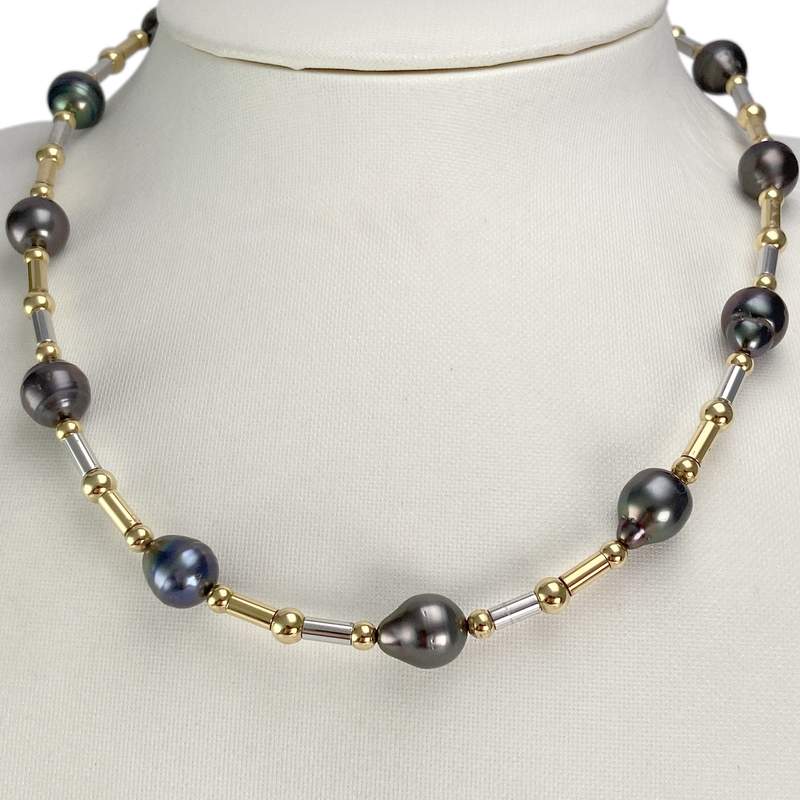 Collier d'occasion or 750 2 tons perle de tahiti - vue 2