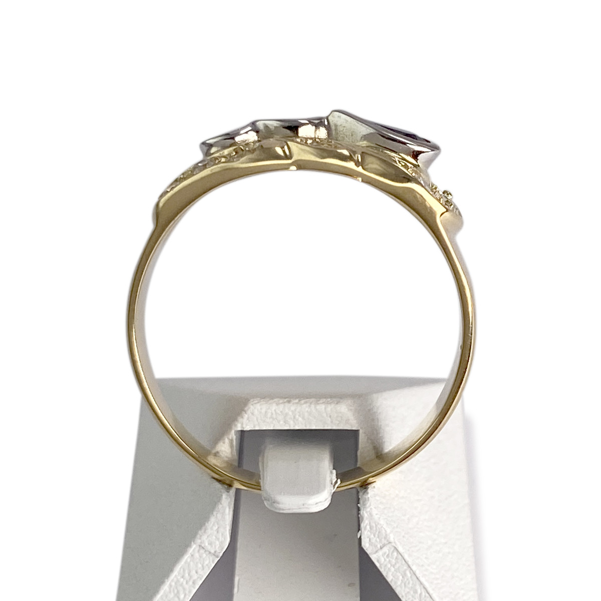 Bague d'occasion or 750 2 tons saphir zirconias - vue 3