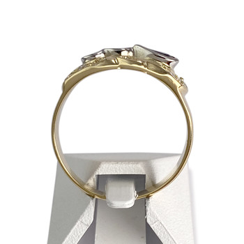 Bague d'occasion or 750 2 tons saphir zirconias