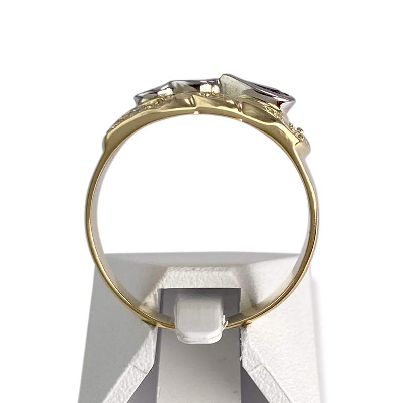 Bague d'occasion or 750 2 tons saphir zirconias - vue 3