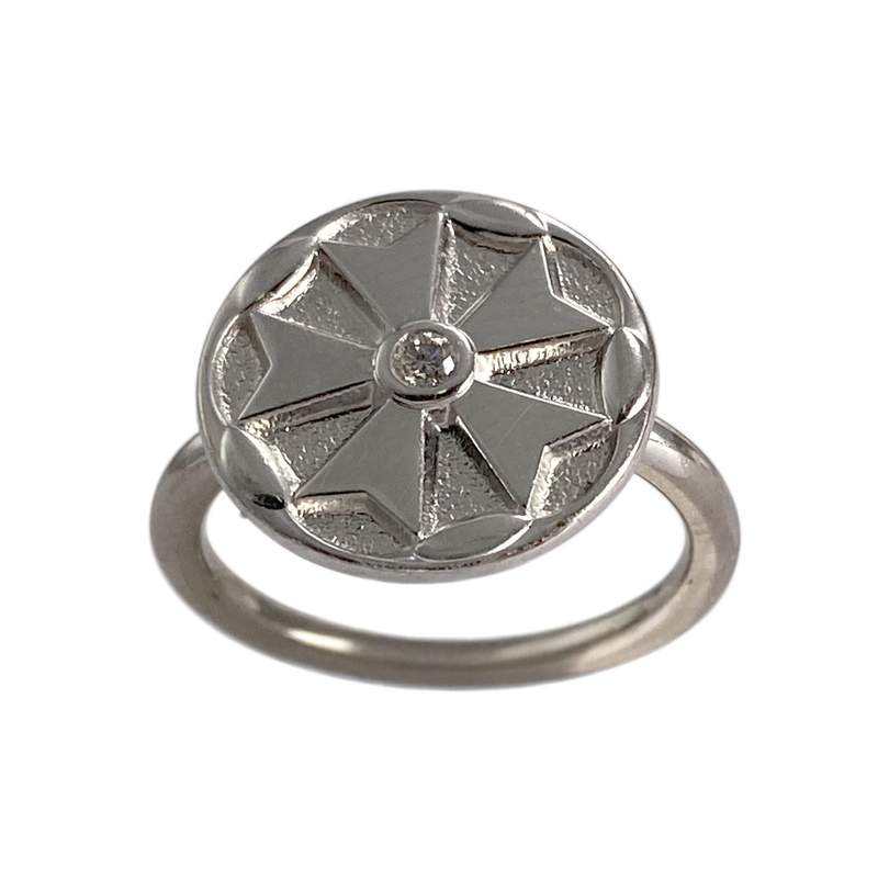 Bague ARTHUS BERTRAND d'occasion or 750 blanc diamant - vue 1