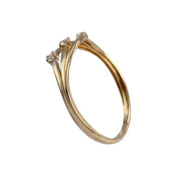 Tweedehands gouden 750 gele diamanten ring