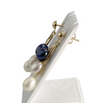 Boucles d'oreilles d'occasion or 750 jaune perle de culture - vue 2