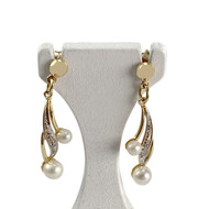 Boucles d'oreilles d'occasion or 750 2 tons perle de culture