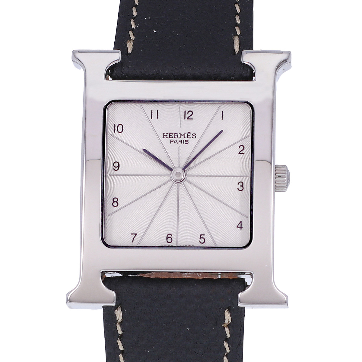 Montre d'occasion HERMES Heure H femme quartz bracelet cuir - vue D1
