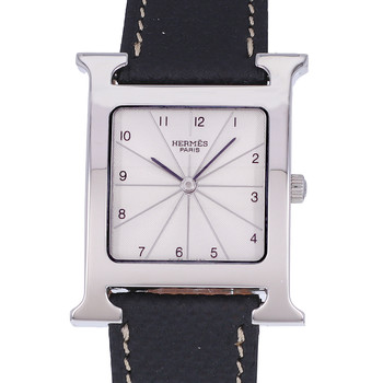 Montre d'occasion HERMES Heure H femme quartz bracelet cuir