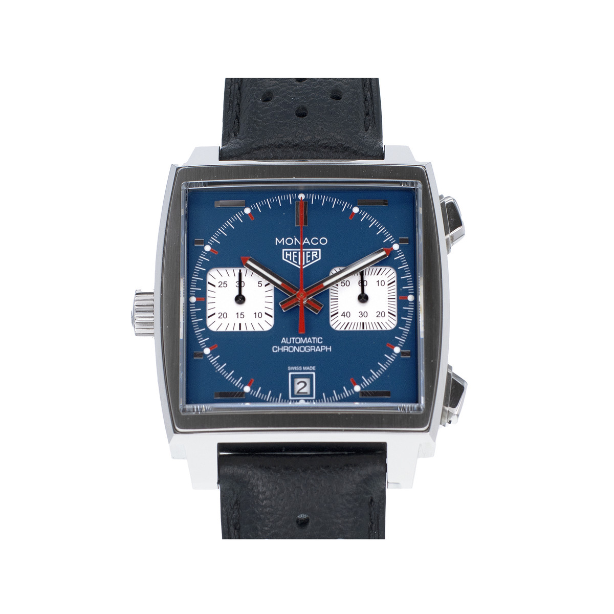 Montre d'occasion TAG HEUER Monaco homme automatique bracelet cuir d'origine